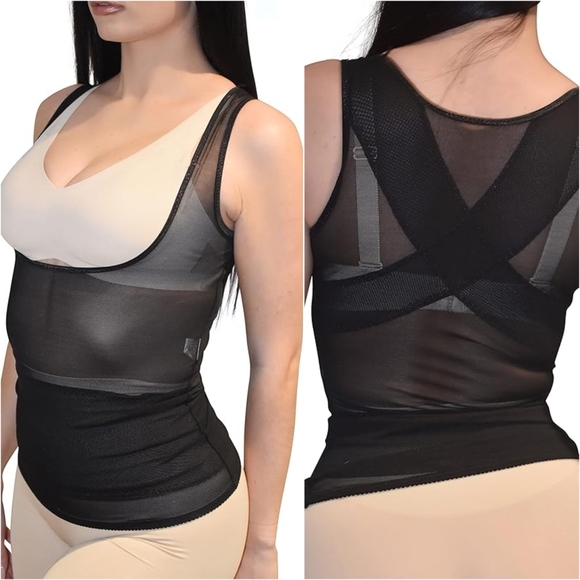 2 Pack Kymaro Tummy Control Body Shaper Black Slimming Tank Tops Compression - Picture 2 of 12